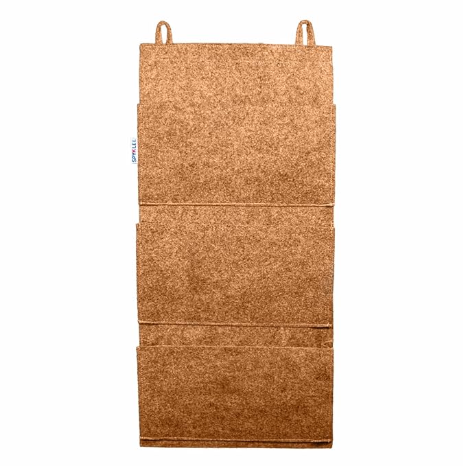 8 Pocket Felt Hanging Organizer | Large Capacity Door & Wall Storage Bag with Self-Adhesive Hooks | Wall Mounted Space Saving Multi-Purpose Shelf for Bedroom, Closet, Kids Room & Office(Beige)