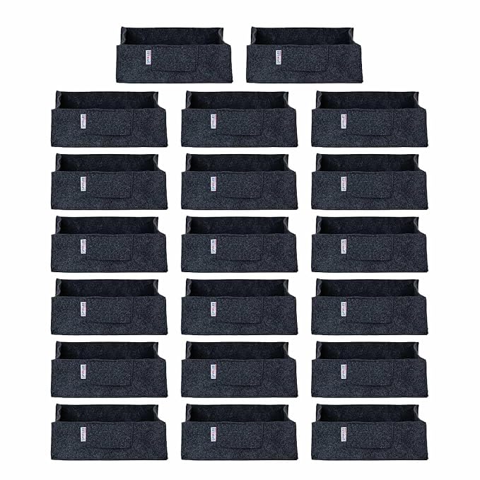 Square Felt Plant Grow Bag (12X12X4 Dark Grey)