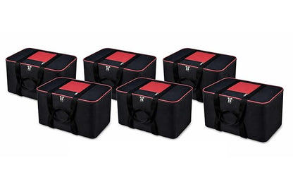 Non Woven Storage Bags with Zipper & Handle |(5, Black and Red)