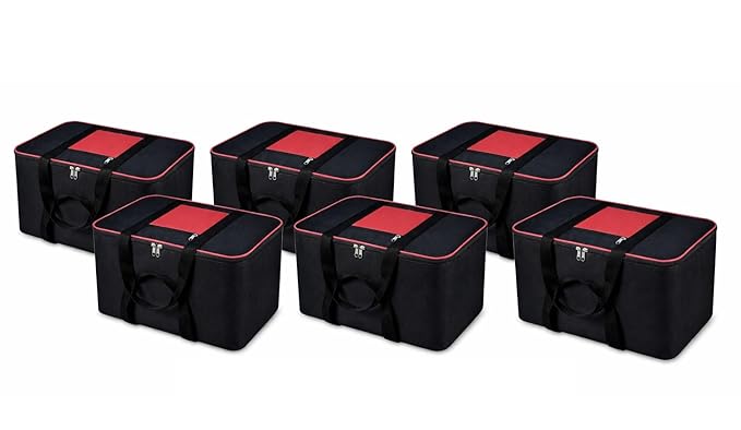 Non Woven Storage Bags with Zipper & Handle (Black and Red)