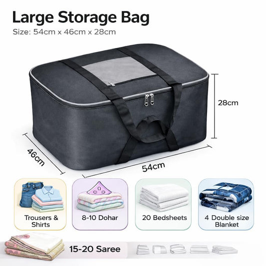 Non Woven Storage Bag (Black and Grey)-5pc