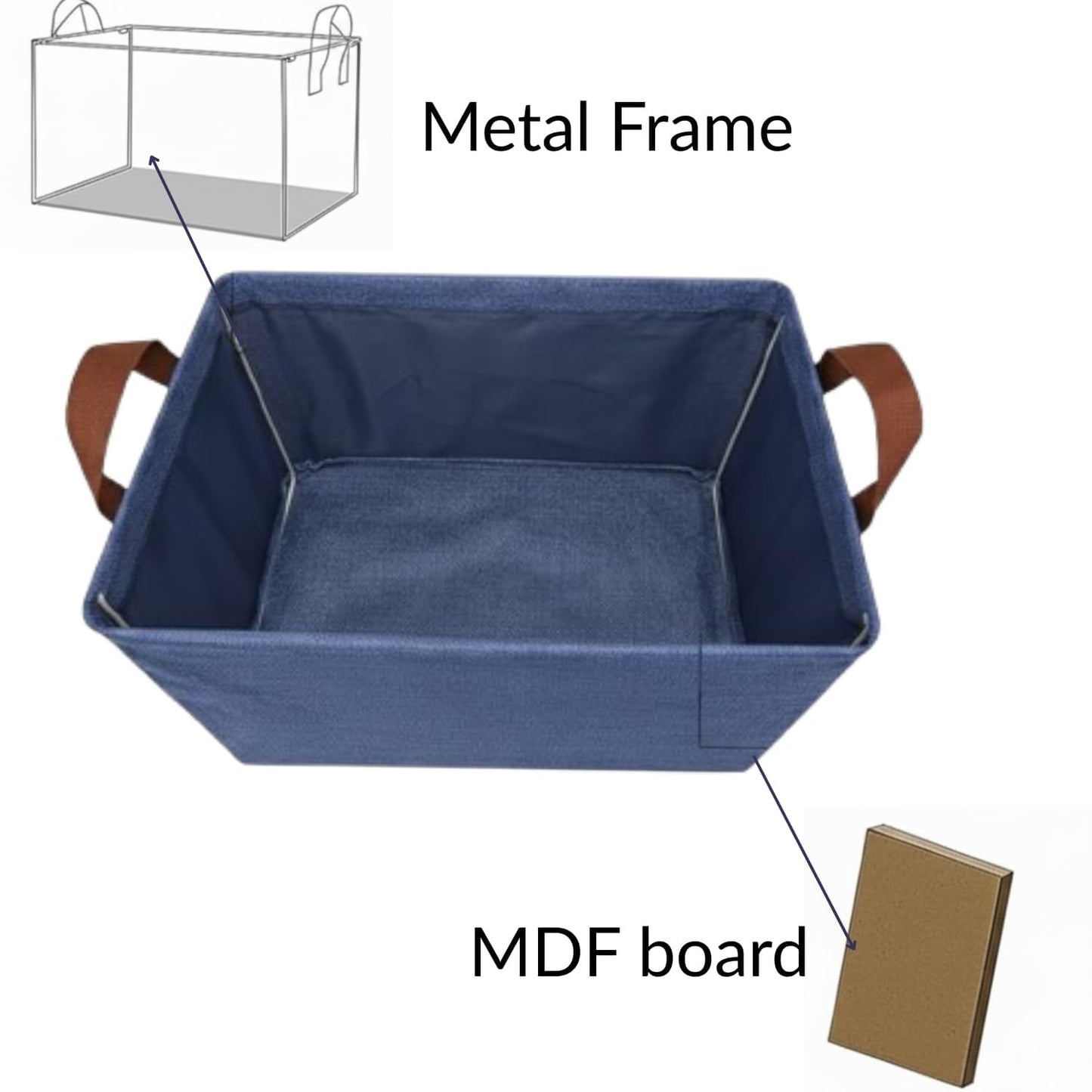 Collapsible Fabric Storage Cubes Organizer (Blue)