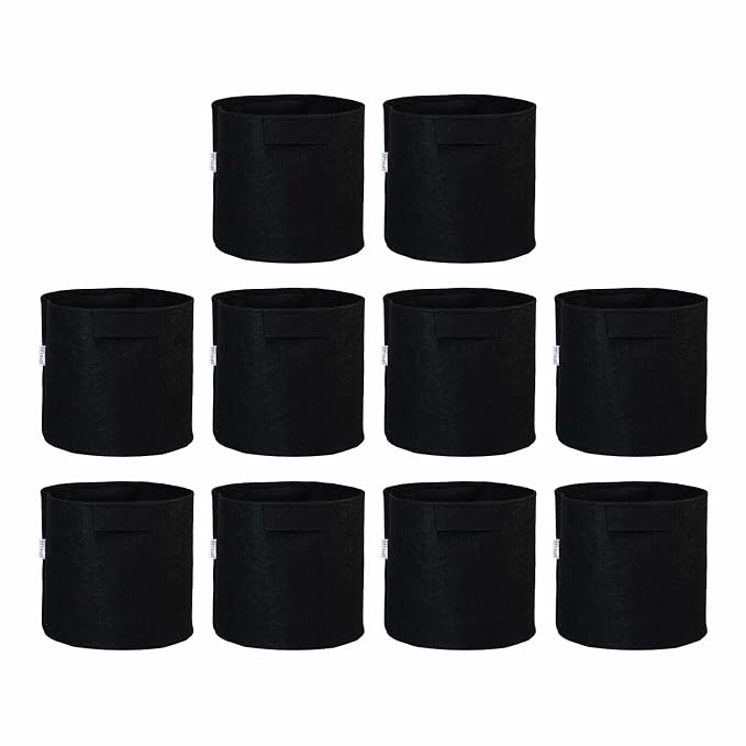 Felt Plant Grow Bag - Black (10X10 Inches)
