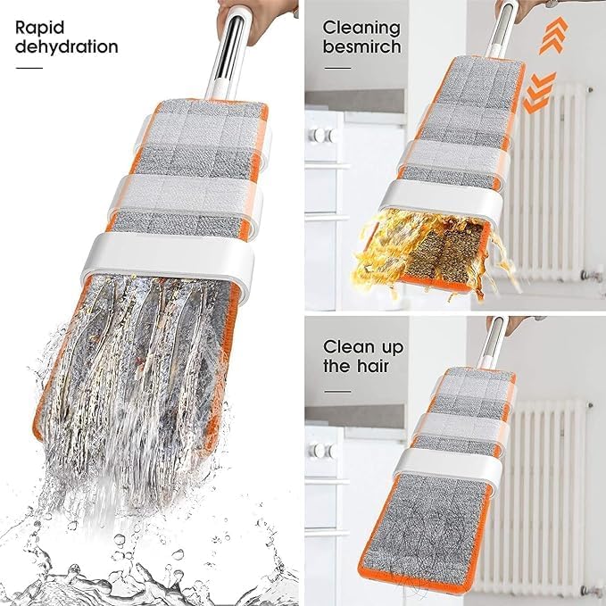 Flat Microfiber Magic Mop for Floor Cleaning ,1 Extra Microfiber Refill