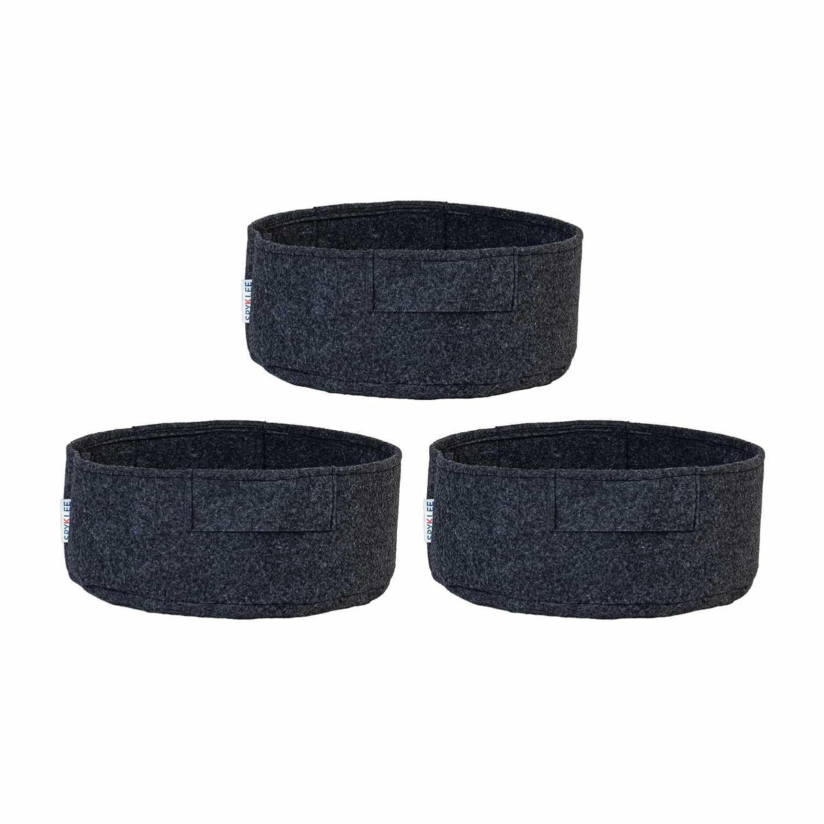 Round Felt Plant Grow Bag (12X5 Dark Grey)