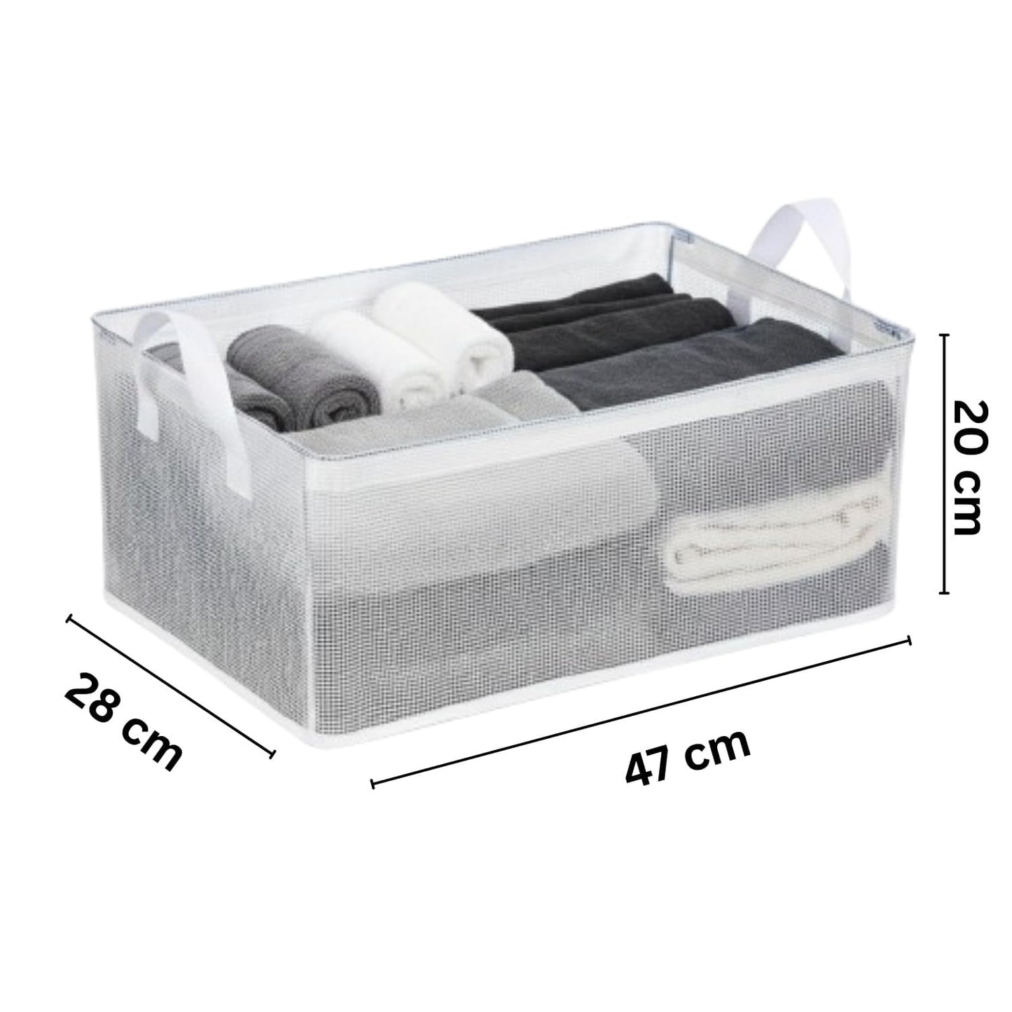 Collapsible Fabric Storage Cubes Organizer (Transparent)