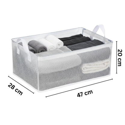 Collapsible Fabric Storage Cubes Organizer (Transparent)
