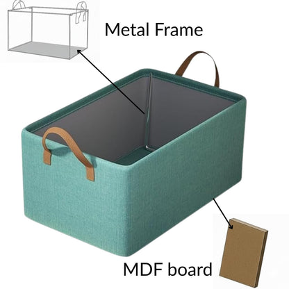 Collapsible Fabric Storage Cubes Organizer (Green)