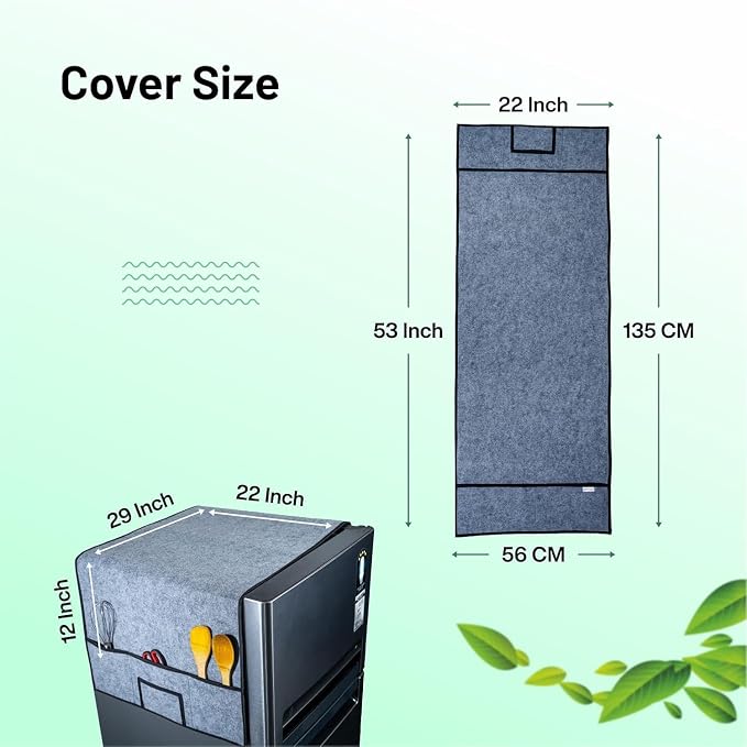 Refrigerator Top Cover with 5 Storage Side Pockets (31*23)Grey