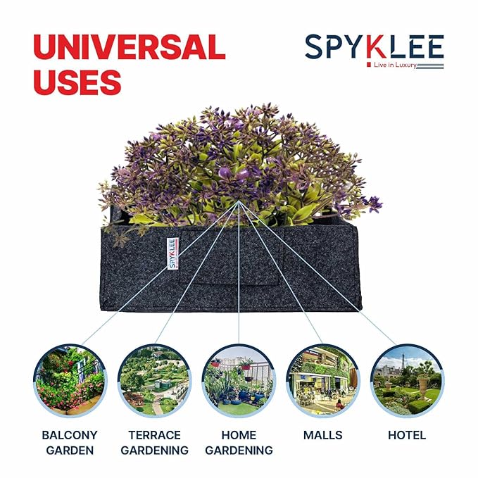 Square Felt Plant Grow Bag (12X12X4 Dark Grey)