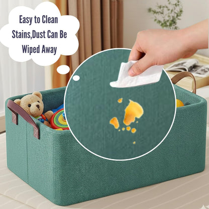 Collapsible Fabric Storage Cubes Organizer (Green)