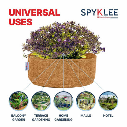 Round Felt Plant Grow Bag (12X5 Beige)