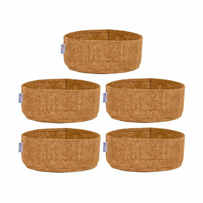 Round Felt Plant Grow Bag (12X5 Beige)