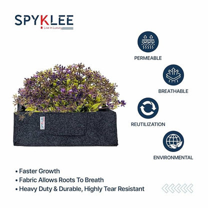 Square Felt Plant Grow Bag (12X12X4 Dark Grey)