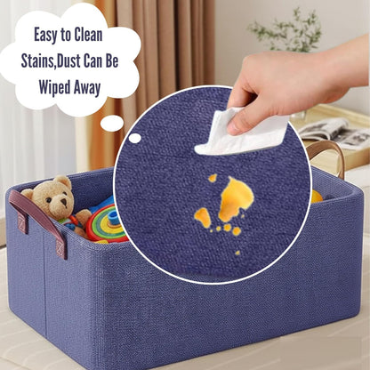 Collapsible Fabric Storage Cubes Organizer (Blue)