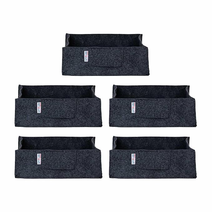 Square Felt Plant Grow Bag (12X12X4 Dark Grey)