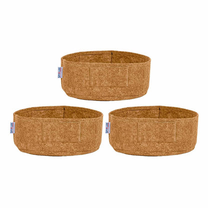 Round Felt Plant Grow Bag (12X5 Beige)