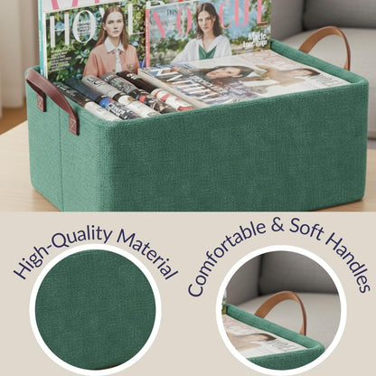 Collapsible Fabric Storage Cubes Organizer (Green)