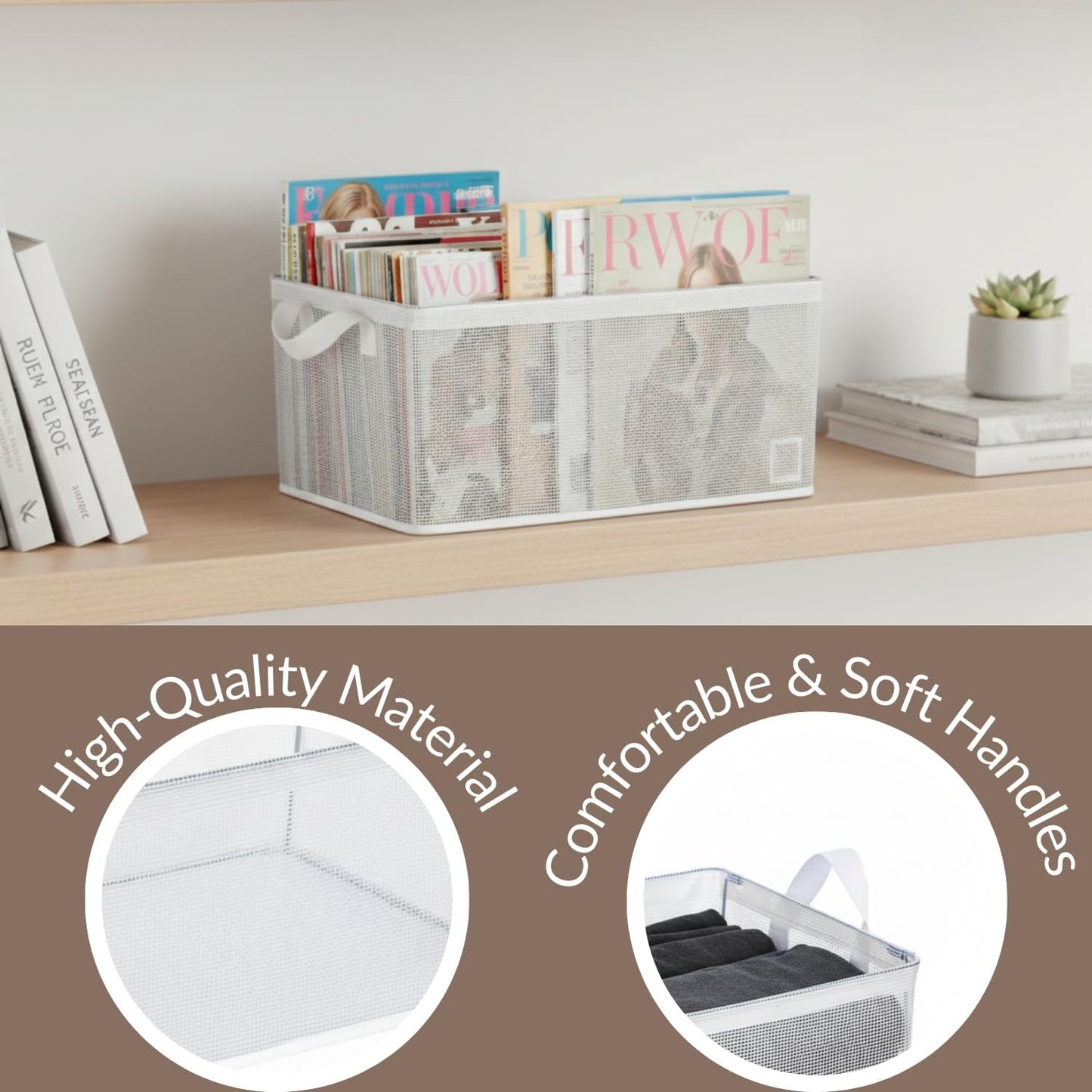 Collapsible Fabric Storage Cubes Organizer (Transparent)