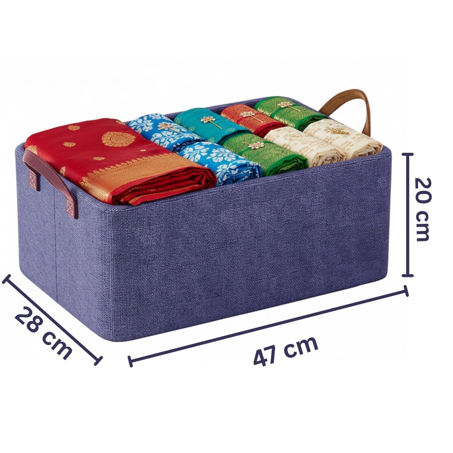 Collapsible Fabric Storage Cubes Organizer (Blue)