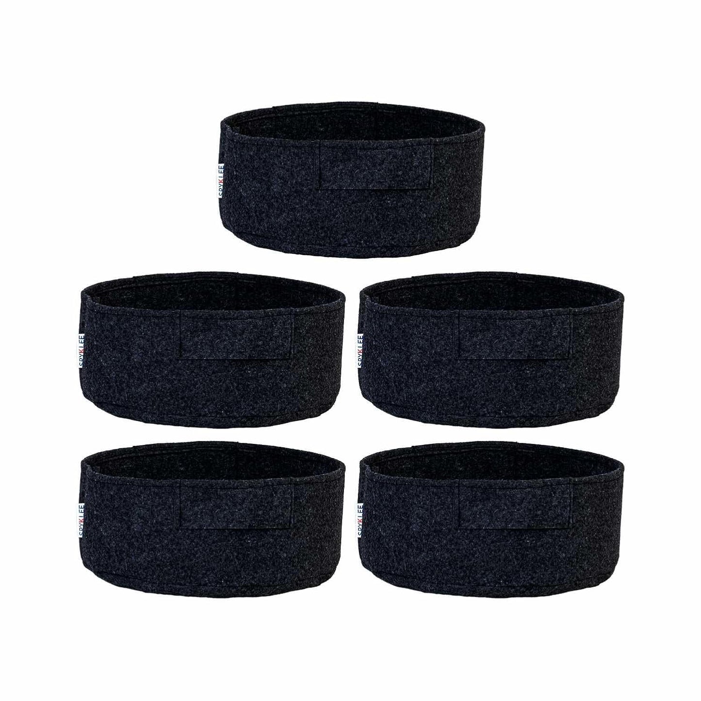 Round Felt Plant Grow Bag (12X5 Black)