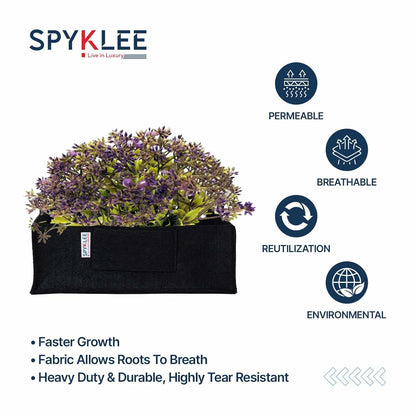 Square Felt Plant Grow Bag (12X12X4 Black)