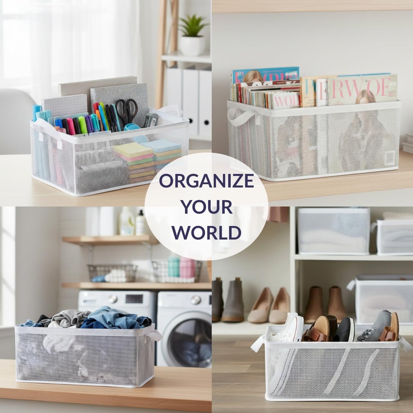 Collapsible Fabric Storage Cubes Organizer (Transparent)