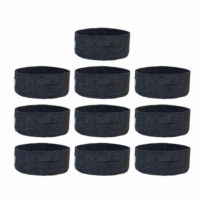 Round Felt Plant Grow Bag (12X5 Dark Grey)