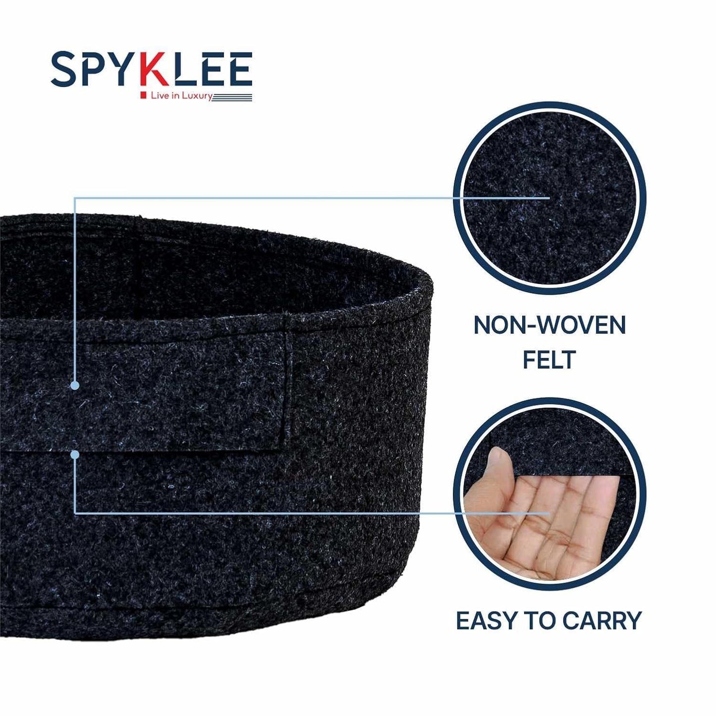Round Felt Plant Grow Bag (12X5 Black)