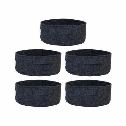 Round Felt Plant Grow Bag (12X5 Dark Grey)