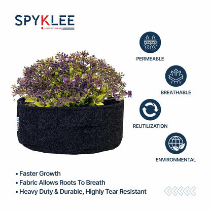 Round Felt Plant Grow Bag (12X5 Black)