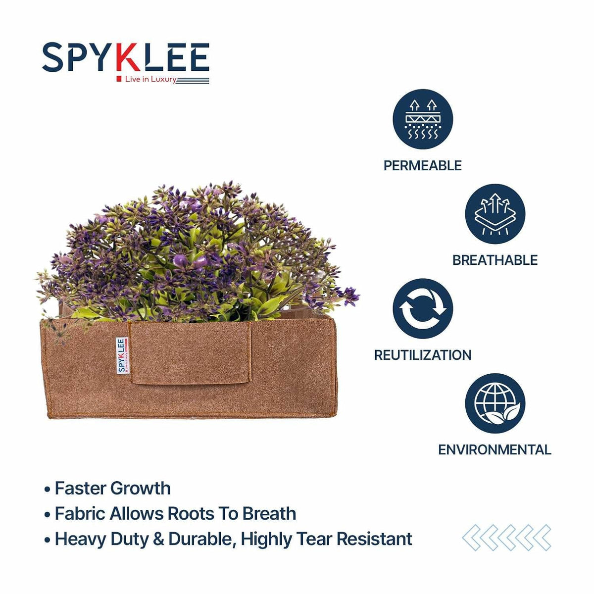 Square Felt Plant Grow Bag (12X12X4 Beige)