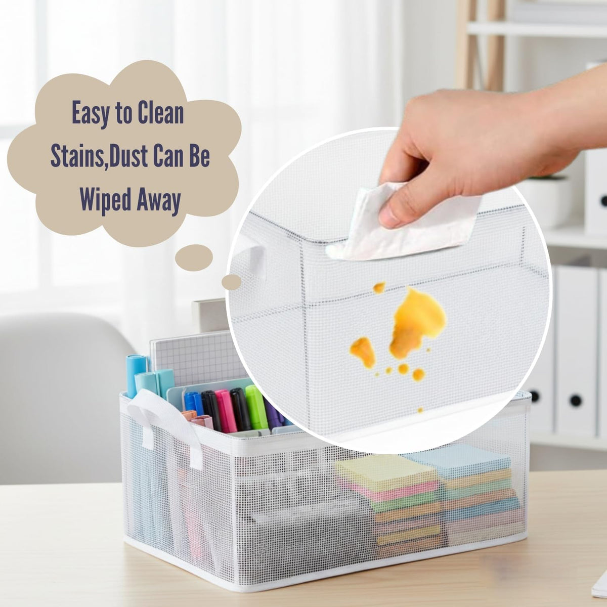 Collapsible Fabric Storage Cubes Organizer (Transparent)