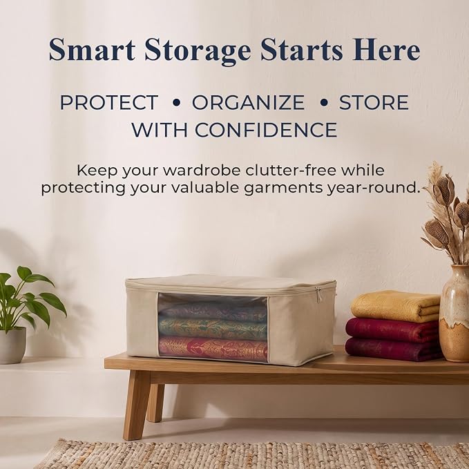 Cotton Canvas Clothes/chaniyacholi Storage Bags (17x14x7) Inches