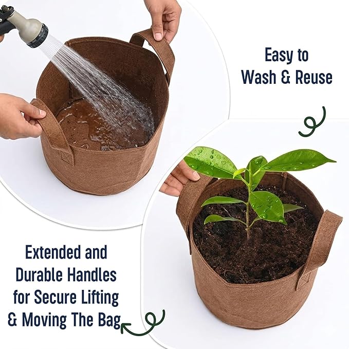 Felt Plant Grow Bag-Beige(8X8 Inches)