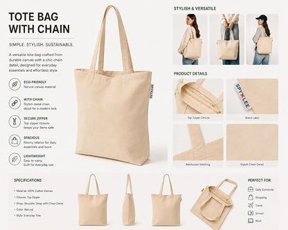 Plain Canvas Tote Bag (12x14)
