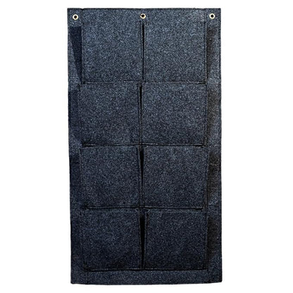 8 Pocket Felt Hanging Organizer  Bag with Self-Adhesive Hooks Dark Grey)