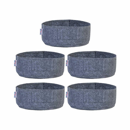 Round Felt Plant Grow Bag (12X5 Grey)