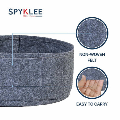 Round Felt Plant Grow Bag (12X5 Grey)