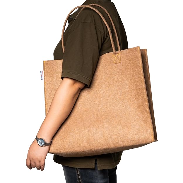 Recycled Non-Woven Felt Tote Bag - Brown