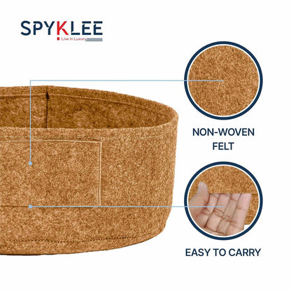 Round Felt Plant Grow Bag (12X5 Beige)