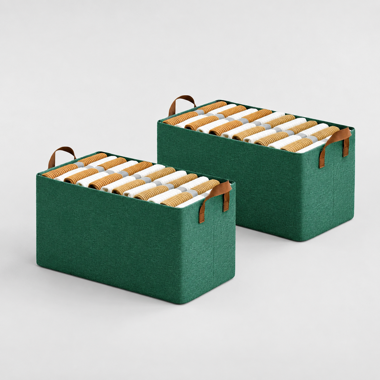 Collapsible Fabric Storage Cubes Organizer (Green)