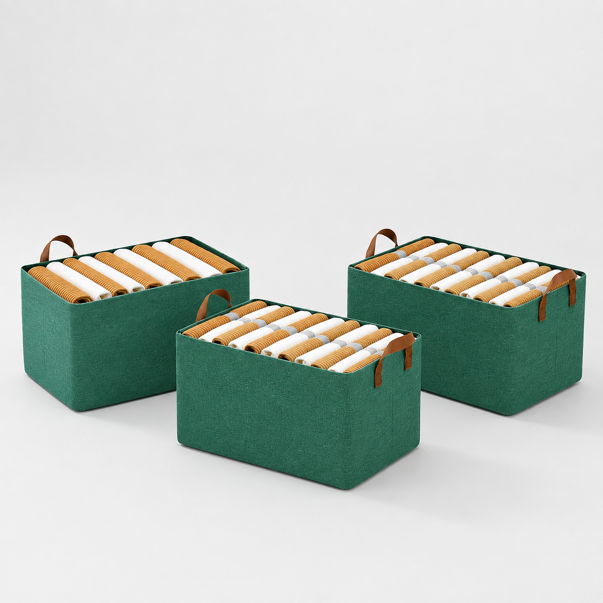 Collapsible Fabric Storage Cubes Organizer (Green)