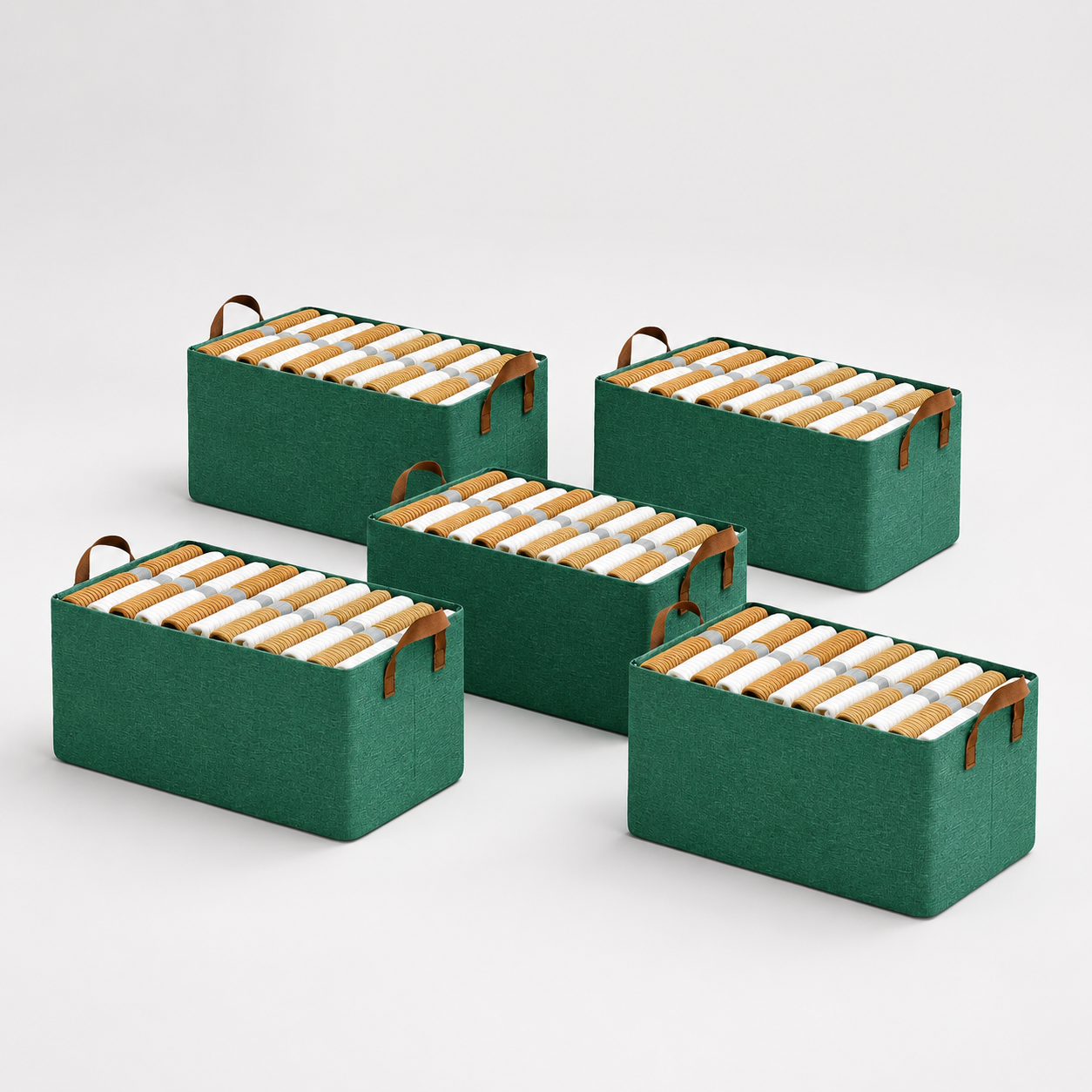 Collapsible Fabric Storage Cubes Organizer (Green)