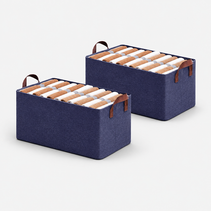 Collapsible Fabric Storage Cubes Organizer (Blue)