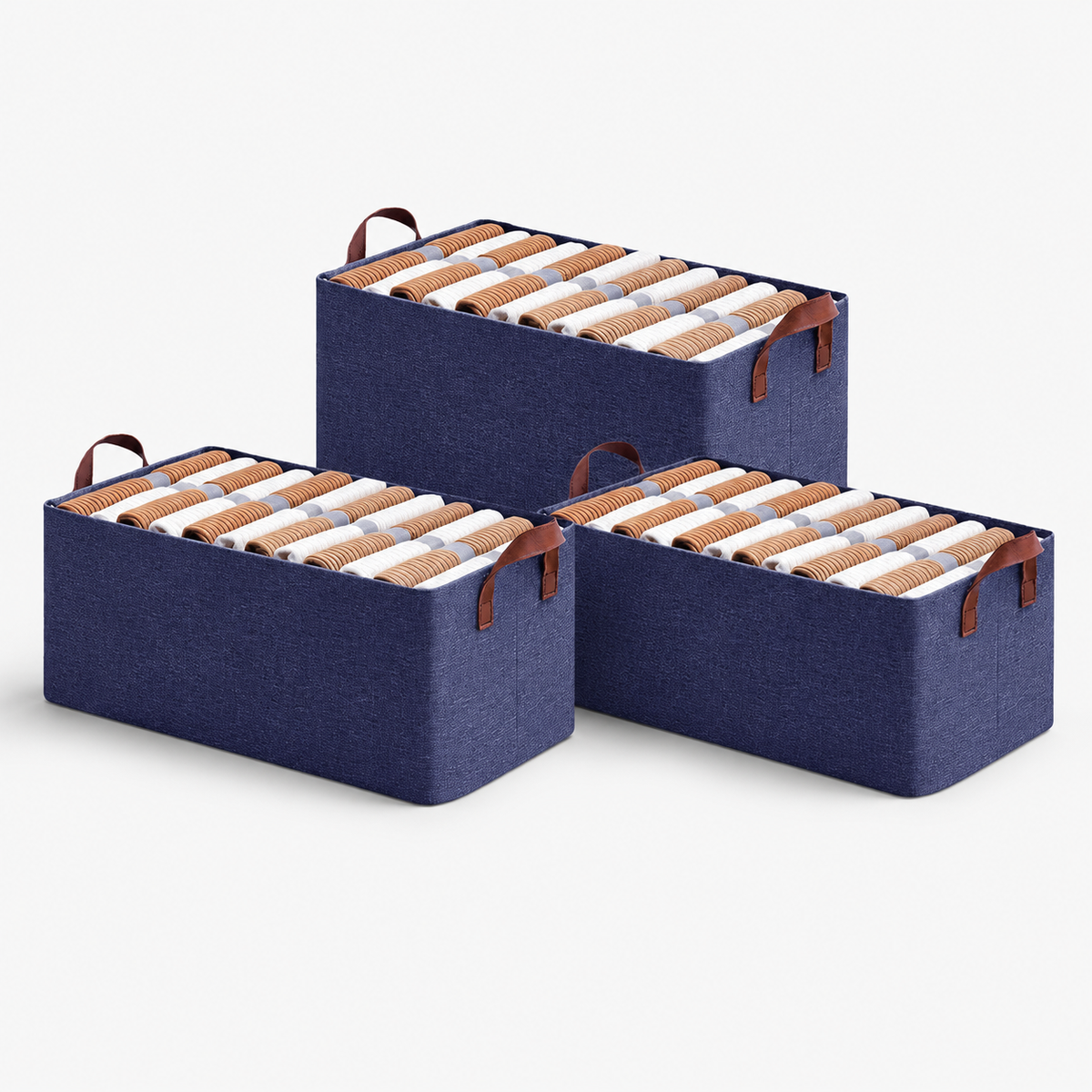 Collapsible Fabric Storage Cubes Organizer (Blue)