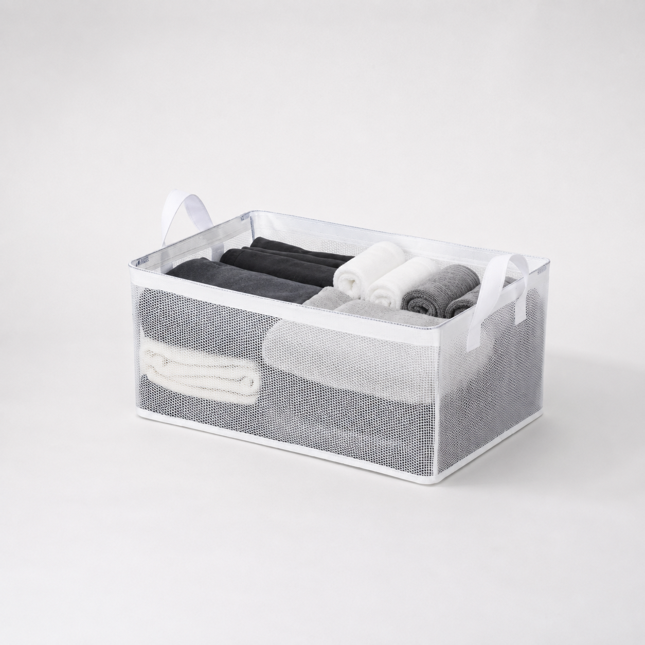 Collapsible Fabric Storage Cubes Organizer (Transparent)