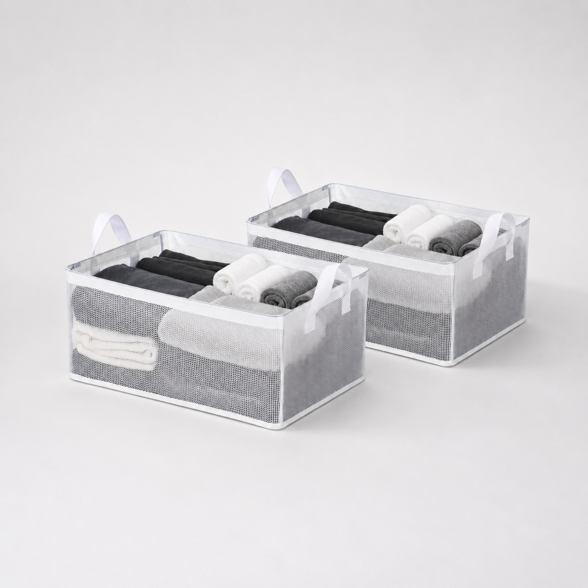 Collapsible Fabric Storage Cubes Organizer (Transparent)