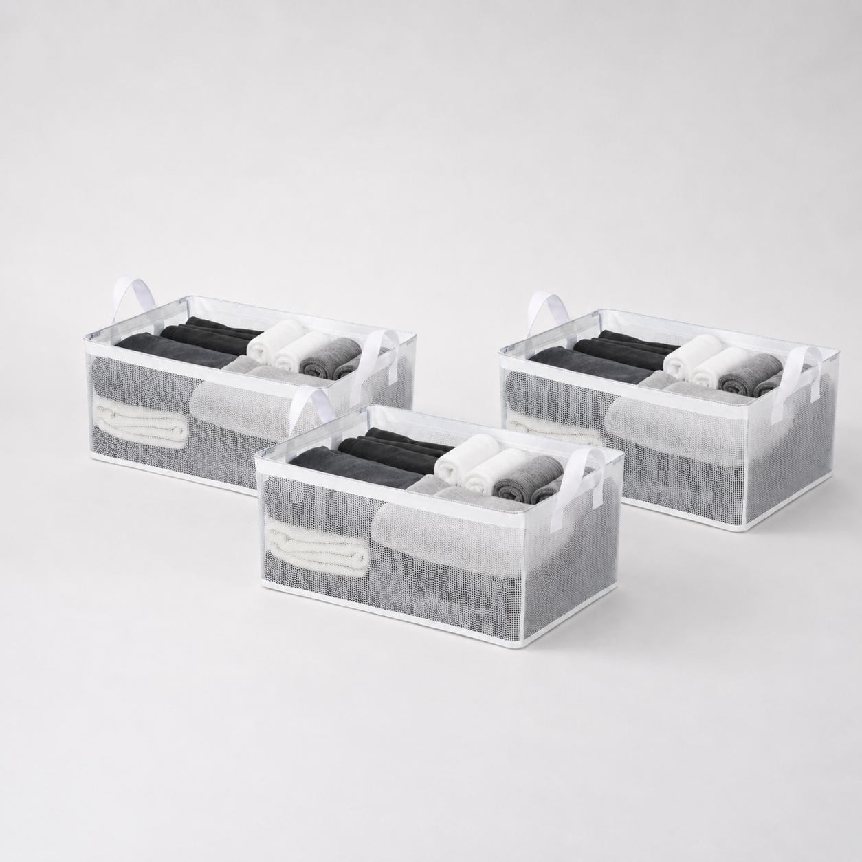Collapsible Fabric Storage Cubes Organizer (Transparent)