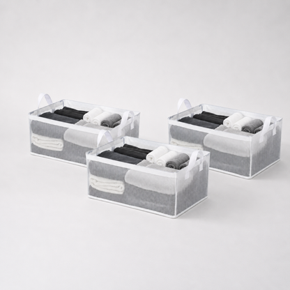 Collapsible Fabric Storage Cubes Organizer (Transparent)